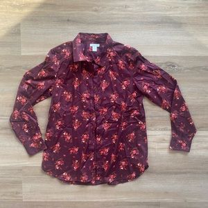 Garnet Hill Button Up Floral Shirt